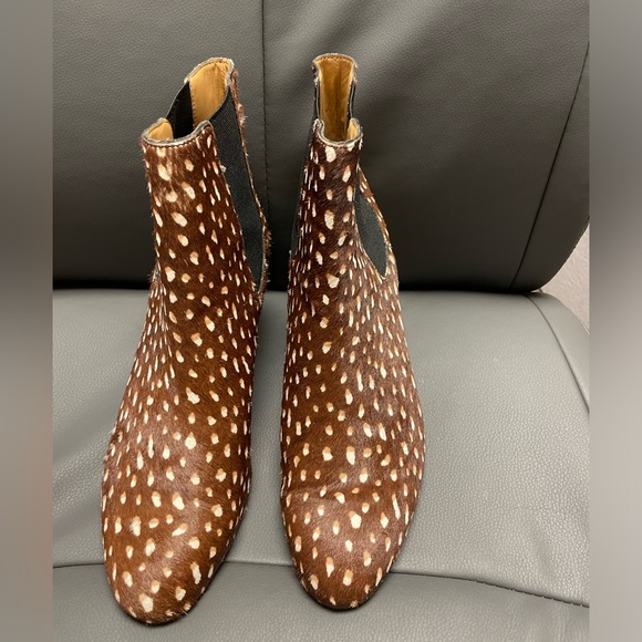 New J. Crew Chelsea Spotted Calf Hair Ankle Boots - Picture 2 of 3
